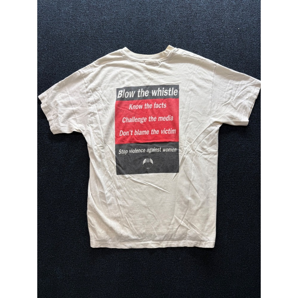 Vintage Feminist Activist Blow The Whistle Mens XL 90s T-Shirt Single Stitch - Picture 2 of 9